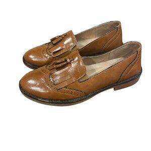 Truland Leather Penny Loafers 39 US Size 8.5 Slip On Wingtip Oxfords Tassels